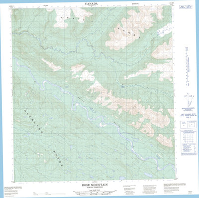 Natural Resources Canada Rose Mountain, YT (105K05 CanMatrix) digital map