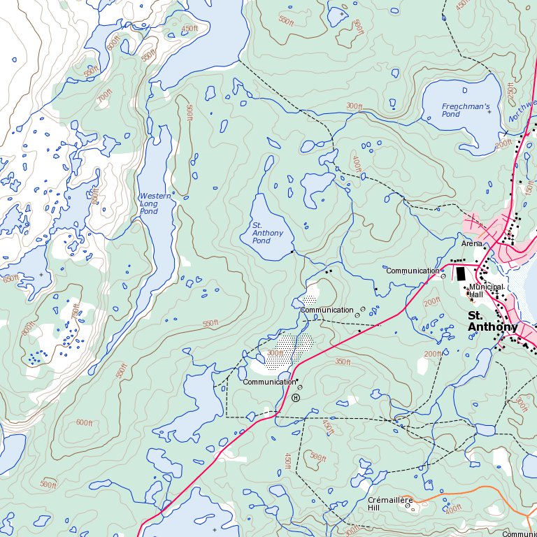 Port Anthony Map St. Anthony, NL (002M05 Toporama) Map by Natural Resources Canada ...