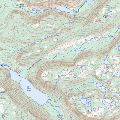 Natural Resources Canada St. Pauls Inlet, NL (012H13 Toporama) digital map