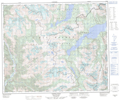 Natural Resources Canada Tahtsa Peak, BC (093E12 CanMatrix) digital map