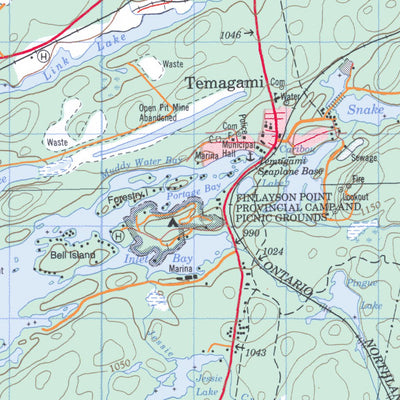 Natural Resources Canada Temagami, ON (031M04 CanMatrix) digital map