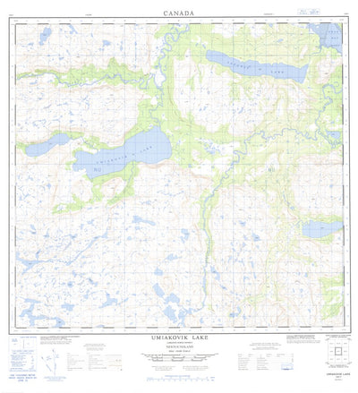 Natural Resources Canada Umiakovik Lake, NL (014E07 CanMatrix) digital map