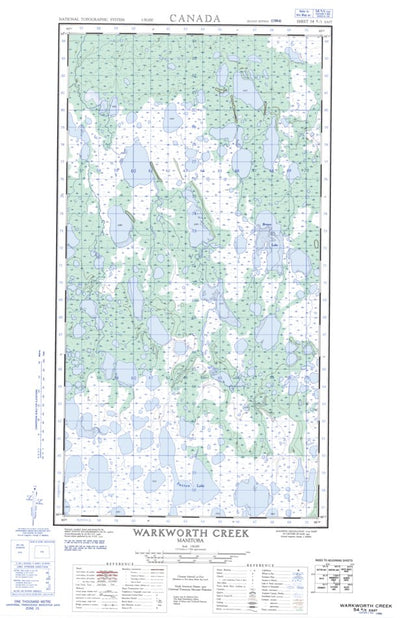 Natural Resources Canada Warkworth Creek East, MB (054K05_E CanMatrix) digital map