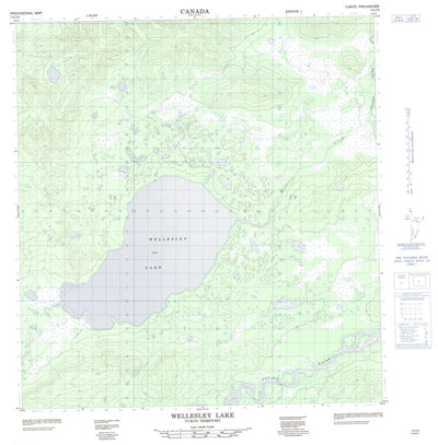 Natural Resources Canada Wellesley Lake, YT (115J05 CanMatrix) digital map