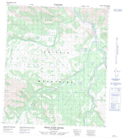 Natural Resources Canada West Hart River, YT (116A14 CanMatrix) digital map