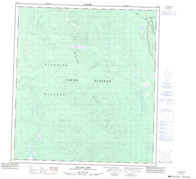Natural Resources Canada Willow Lake, YT (115P02 CanMatrix) digital map