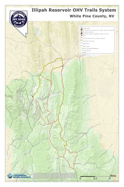 Nevada Department of Conservation and Natural Resources Illipah Reservoir OHV Trails digital map