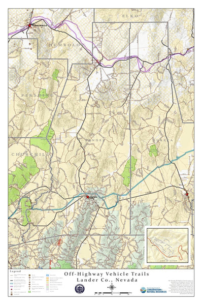 Nevada Department of Conservation and Natural Resources Lander County OHV Trails digital map