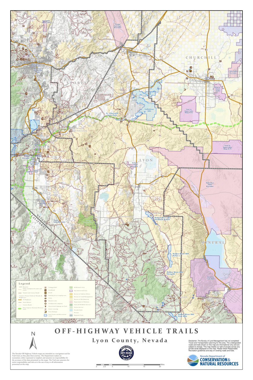 Lyon County OHV Trails Map by Nevada Department of Conservation and ...