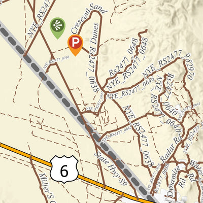 Nevada Department of Conservation and Natural Resources North West Nye County OHV Trails digital map