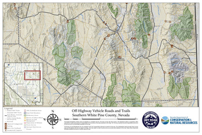 Nevada Department of Conservation and Natural Resources Southern White Pine County OHV Trails digital map