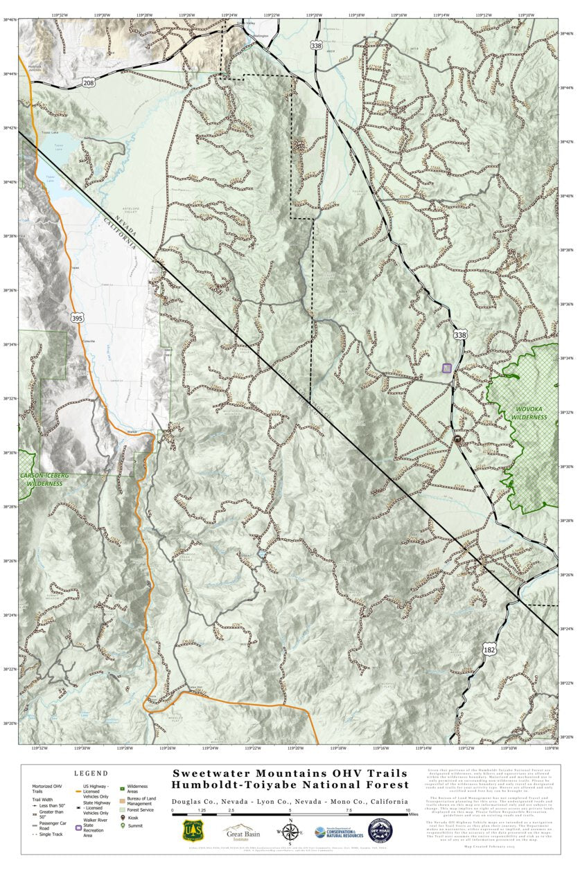 Sweetwater Mountains OHV Trails Map by Nevada Department of ...