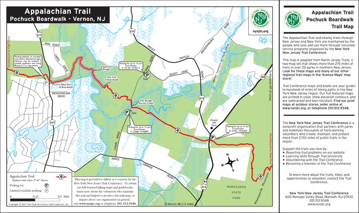 Appalachian Trail - Pochuck Boardwalk, NJ Map by New York-New Jersey ...