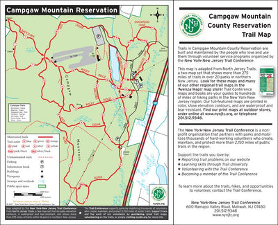 New York-New Jersey Trail Conference Campgaw Mountain County Reservation, NJ digital map