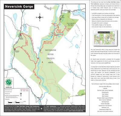 New York-New Jersey Trail Conference Neversink Gorge, NY digital map