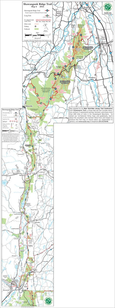 New York-New Jersey Trail Conference Shawangunk Ridge Trail, NY digital map