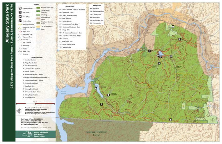 Allegany State Park Equestrian Trail Map By New York State Parks 