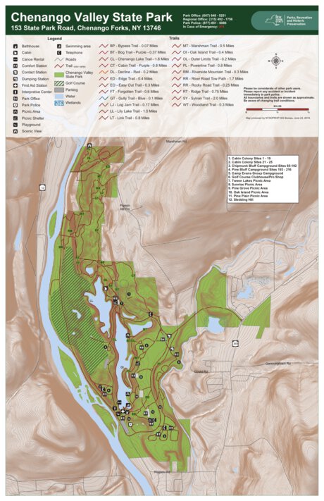 Chenango Valley State Park Trail Map by New York State Parks | Avenza Maps