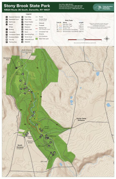 New York State Parks Stony Brook State Park Trail Map digital map