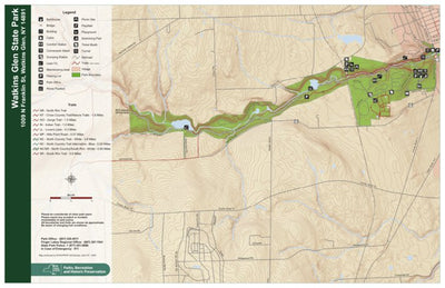 New York State Parks Watkins Glen State Park Trail Map digital map