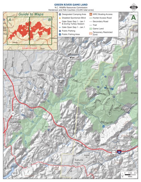 Green River Game Land Map by North Carolina Wildlife Resources Commission
