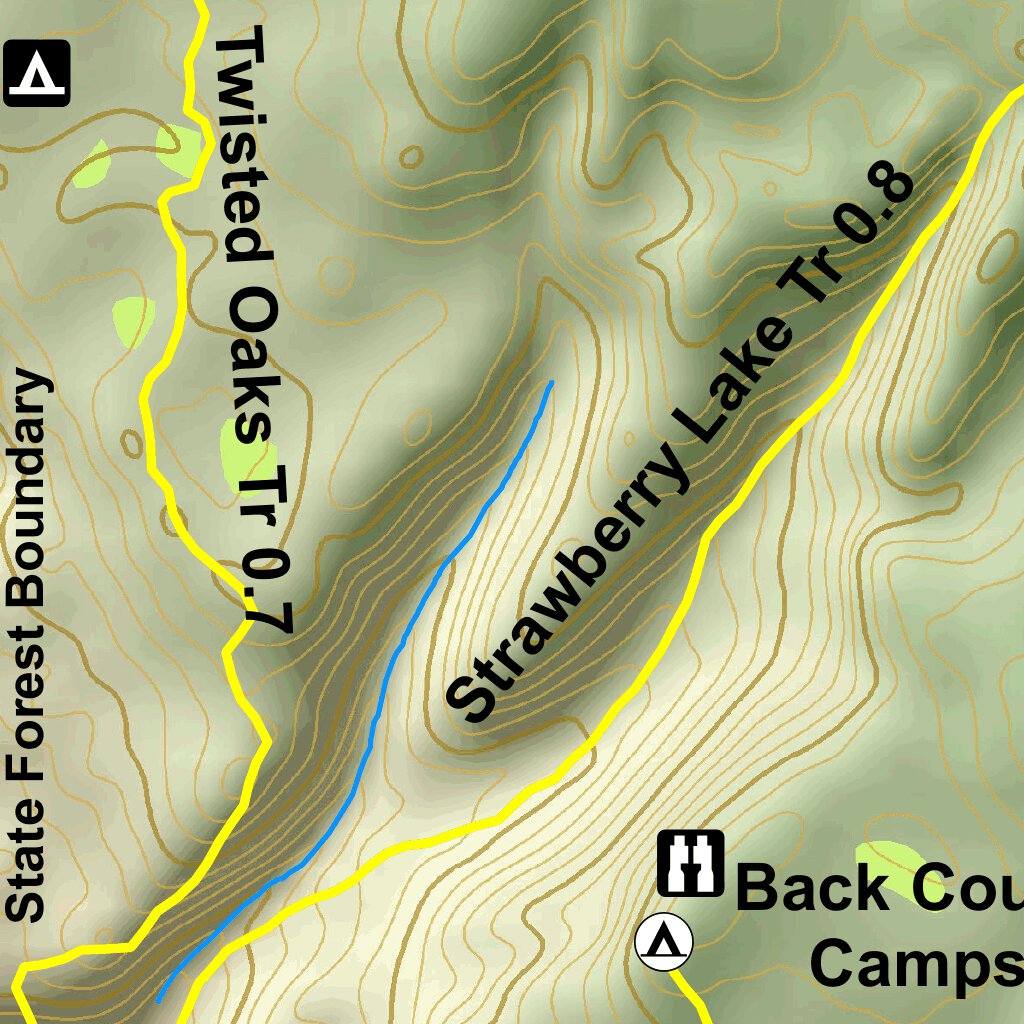 Turtle Mountain State Recreational Forest Trails Map by North Dakota