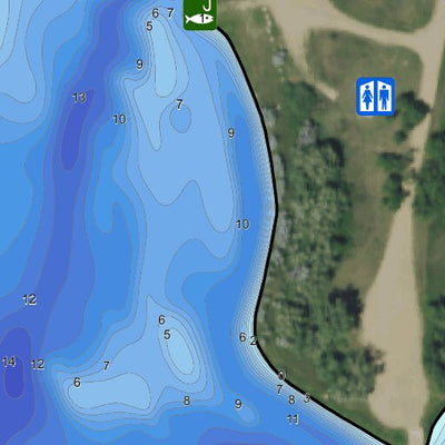 North Dakota Game and Fish Department Crown Butte Dam - Morton County digital map