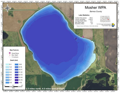 North Dakota Game and Fish Department Mosher WPA - Barnes County digital map