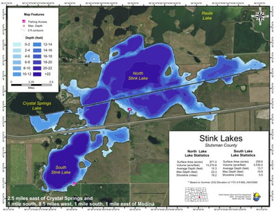 North Dakota Game and Fish Department Stink Lakes - Stutsman County digital map