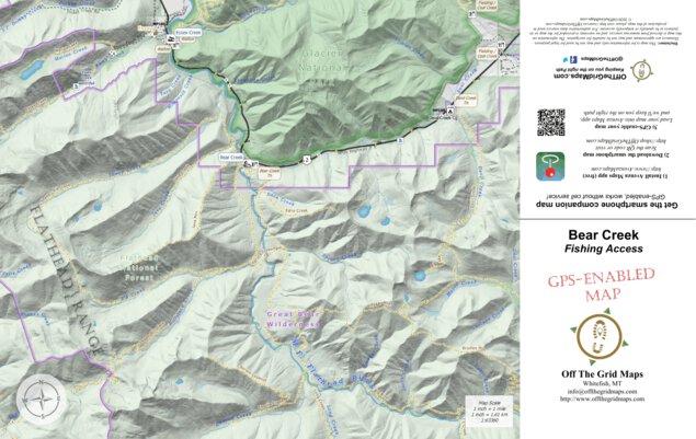 Bear Creek Fishing Access Map by Off The Grid Maps
