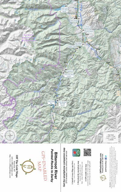 Off The Grid Maps Bitterroot River Painted Rocks to Darby digital map