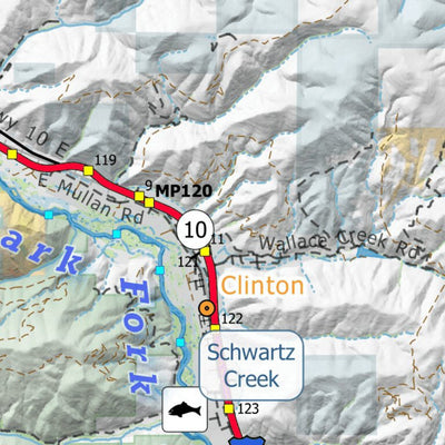 Off The Grid Maps Blackfoot River Clearwater Crossing to Bonner digital map