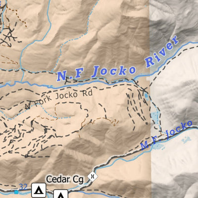 Off The Grid Maps Jocko River Upper digital map