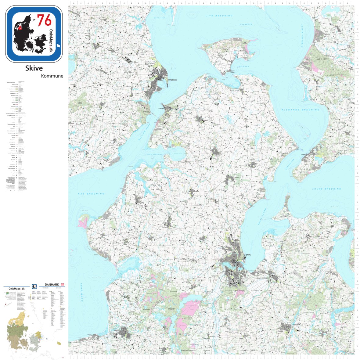 Skive 76_Skive_kommune_DK Map by OnlyMaps.dk | Avenza Maps