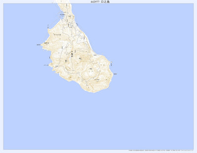 Pacific Spatial Solutions, Inc. 442977 口之島（くちのしま Kuchinoshima）, 地形図 digital map