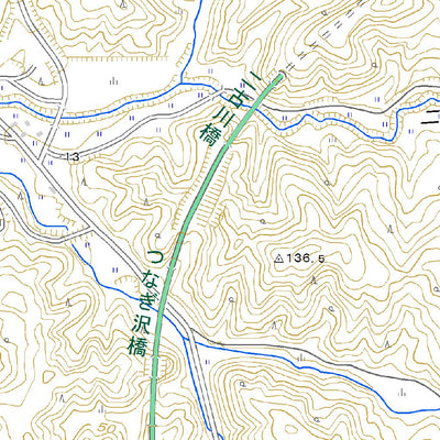 Pacific Spatial Solutions, Inc. 594020 内道川 （うちみちかわ Uchimichikawa）, 地形図 digital map