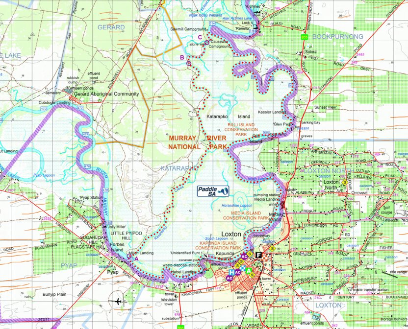 PaddleSA Loxton - Katarapko Loop Trail Map by PaddleSA | Avenza Maps