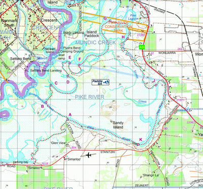 PaddleSA PaddleSA Pike River Mundic Creek Loop Trail digital map