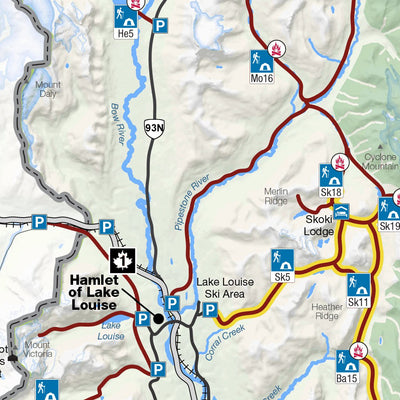 Parks Canada Banff National Park - Backcountry Trail Map digital map