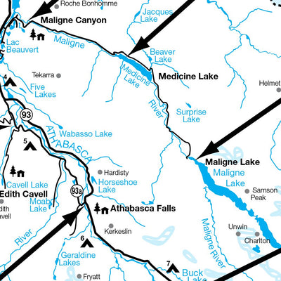 Parks Canada Jasper National Park - Points of Interest digital map