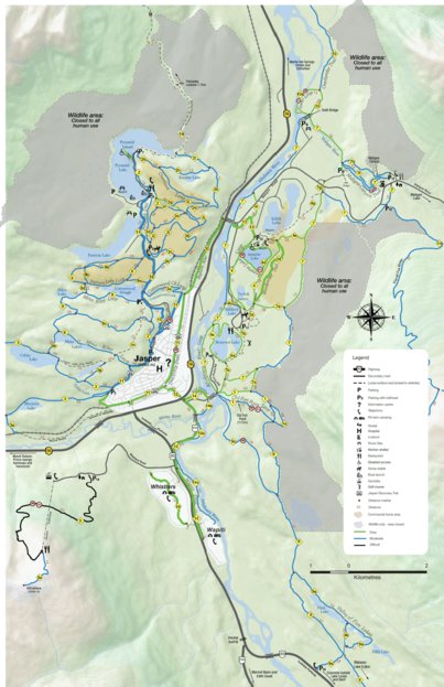 Jasper Track Map Jasper National Park Map Jasper Topographic Map