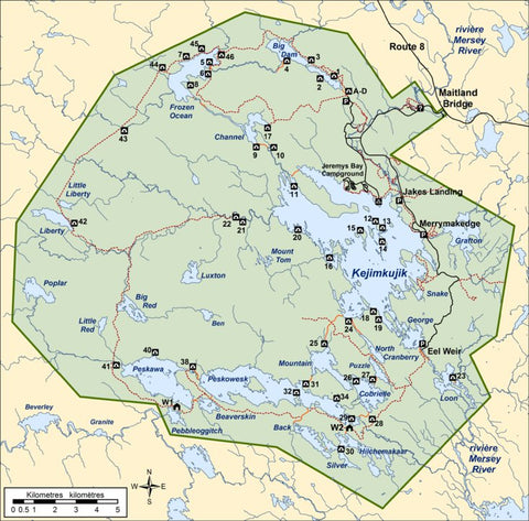 Parks Canada Kejimkujik National Park - Full Park Map bundle exclusive