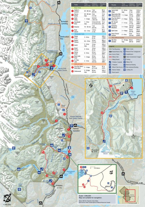 Parks Canada Kluane National Park - Trail Map digital map