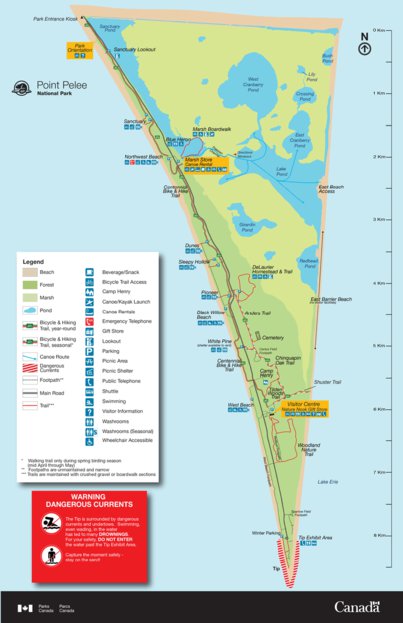 Parks Canada Point Pelee National Park - Full Park Map digital map