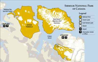 Parks Canada Sirmilik National Park - Full Park Map digital map