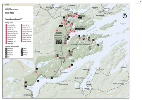 Parks Canada Terra Nova National Park - Full Park Map digital map