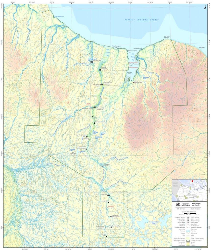 Alvik Maps Aulavik National Park Overview Map by Parks Canada - Western Arctic ...