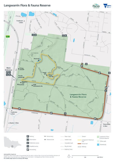 Parks Victoria Langwarrin Flora & Fauna Reserve Visitor Guide digital map