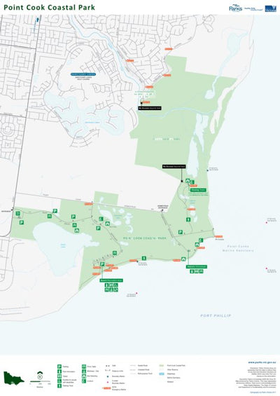 Point Cook Coastal Park Visitor Guide Map by Parks Victoria | Avenza Maps