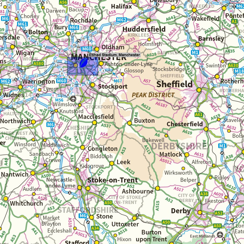 Rugby Venues Overview Map by Paul Johnson - Offline Maps | Avenza Maps